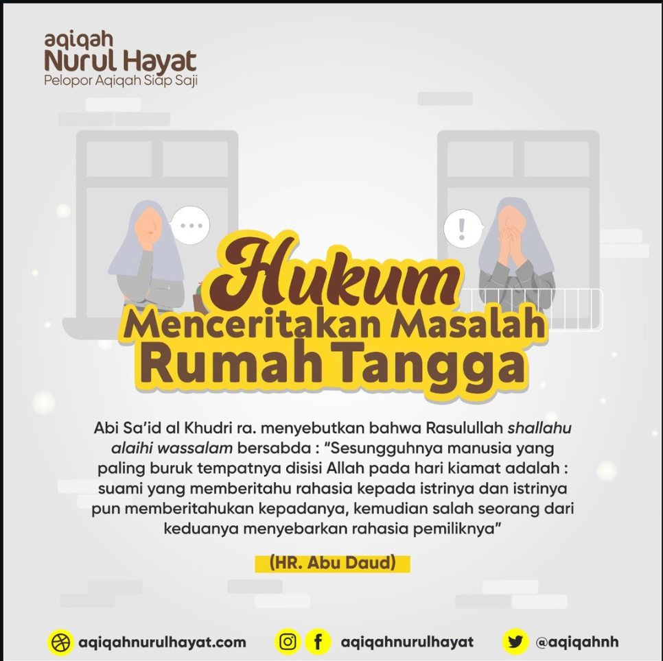 Hukum Menceritakan Masalah Rumah Tangga